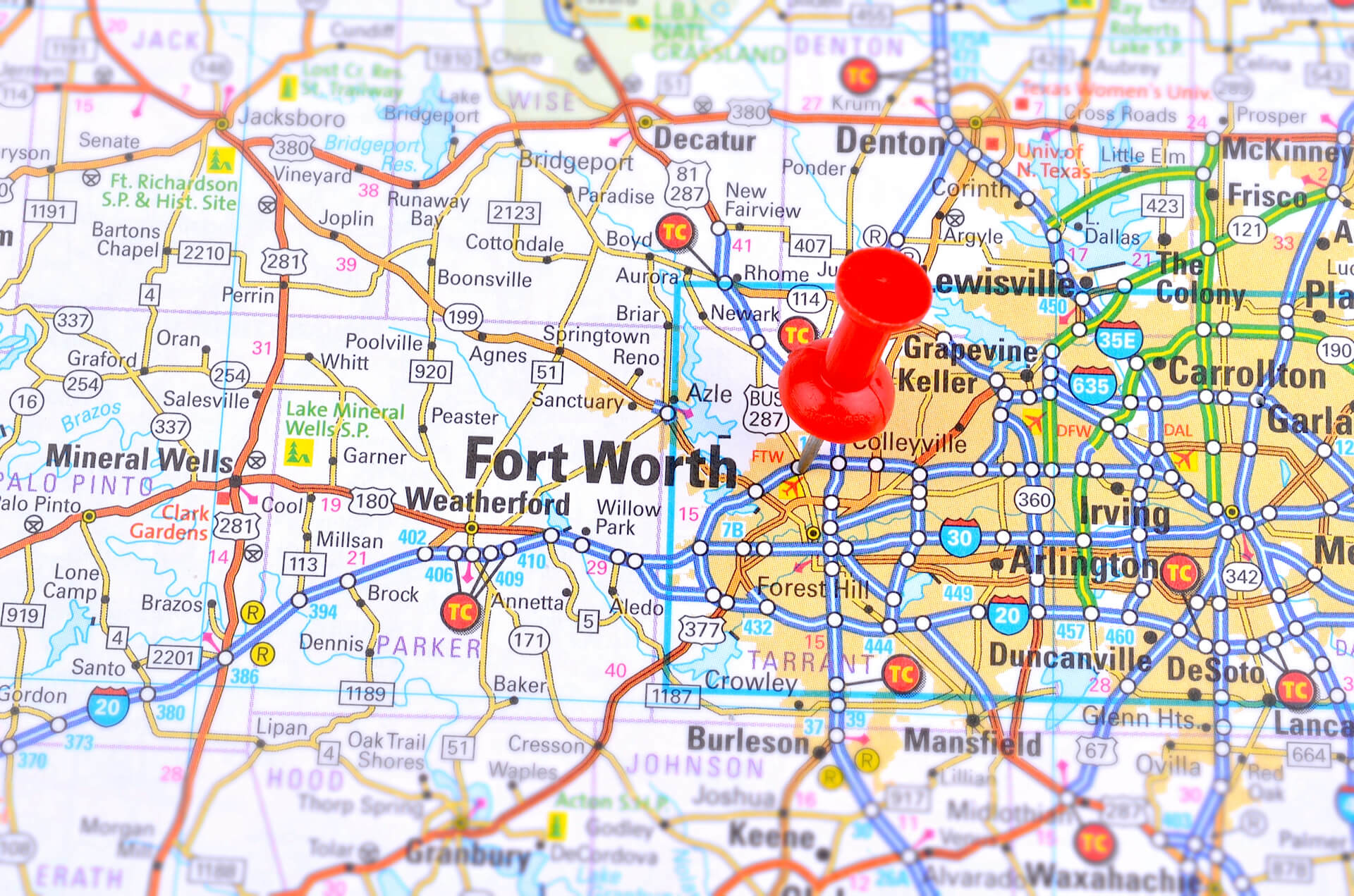 Fort Worth Map Texas